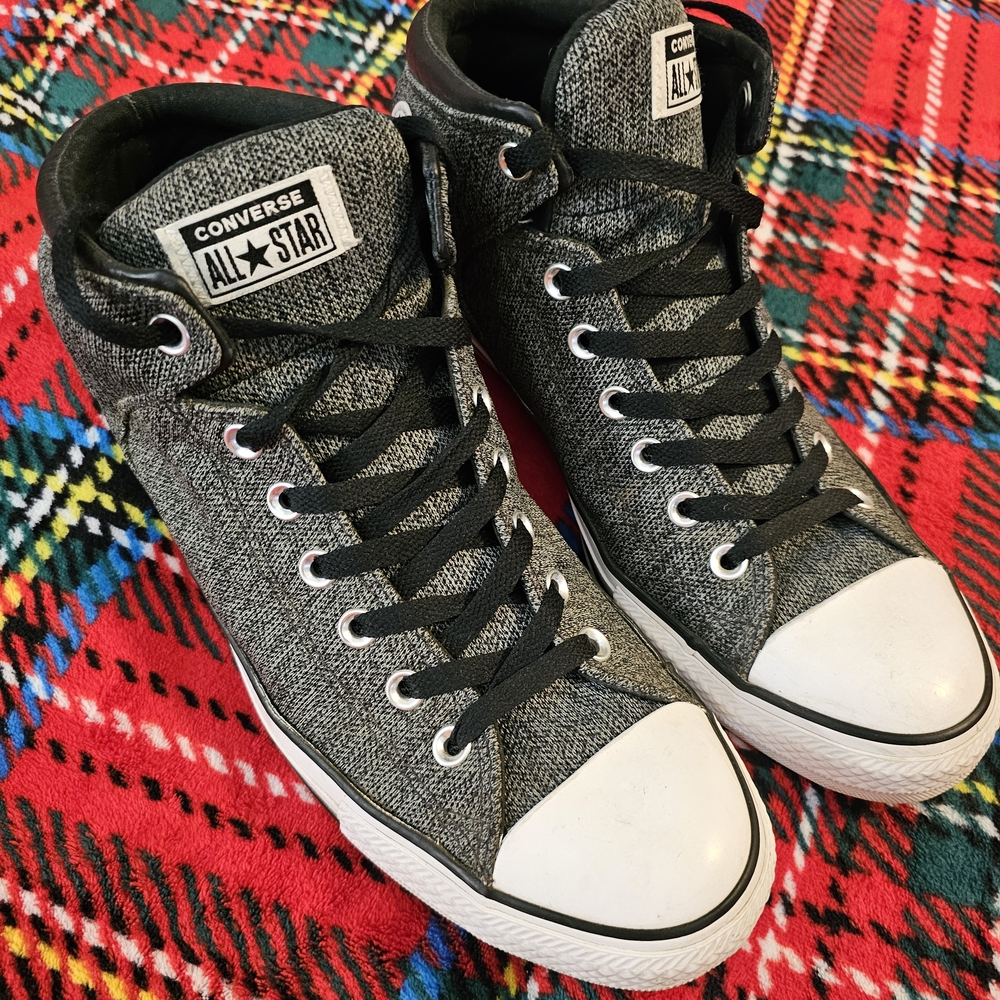 Converse All Stars High Street Gray and Black High-Tops Mens Size 12 - Picture 3 of 7